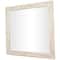 44" x 44" Handmade Cream Mango Wood Wall Mirror with Ribbed Edge Frame